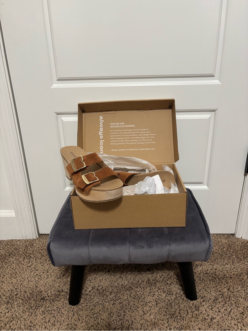 Dr. Scholl’s Women’s Suede Honey Brown Clog Sandal - Picture 3 of 3